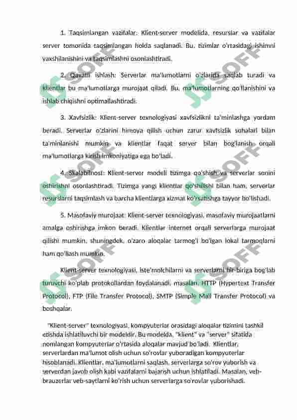 “KLIENT-SERVER” TEXNOLOGIYASI VA UNDAN FOYDALANISH 4