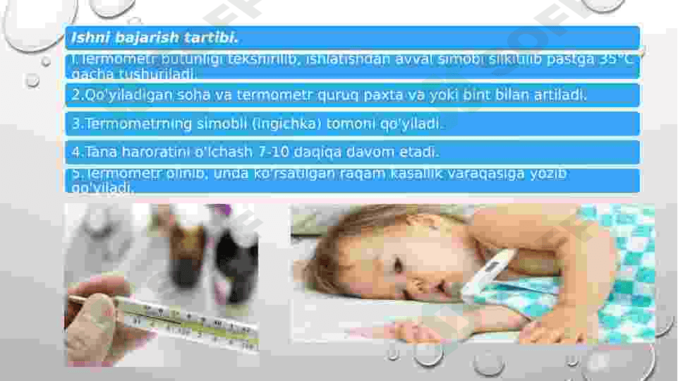 Tana harorati ,tomir urishi,arterial qon bosimi va nafas tezligini aniqlash 4
