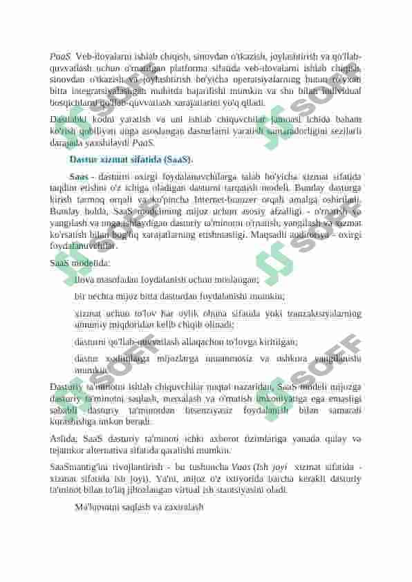 Bulutli texnologiyalarning tavsifi. Cloud xizmatlar 4