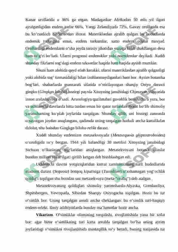 O'simliklarning AREALLARI 5
