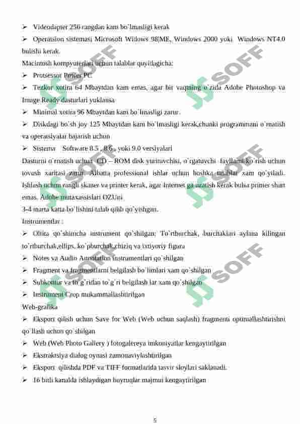 Photo Shop CS6 dasturida “Редaктировaние” bo`limining imkoniyatlari. 5