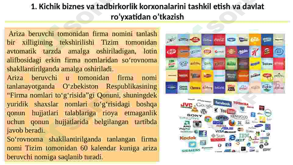 Kichik biznes faoliyatini tashkil etish  va ro‘yhatdan o‘tkazish 5