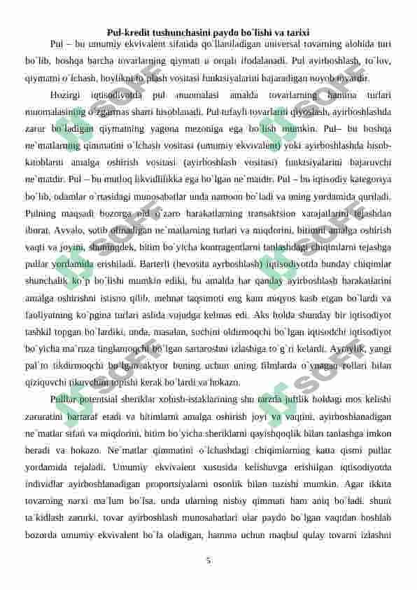 Pul Kredit tizimlari 5