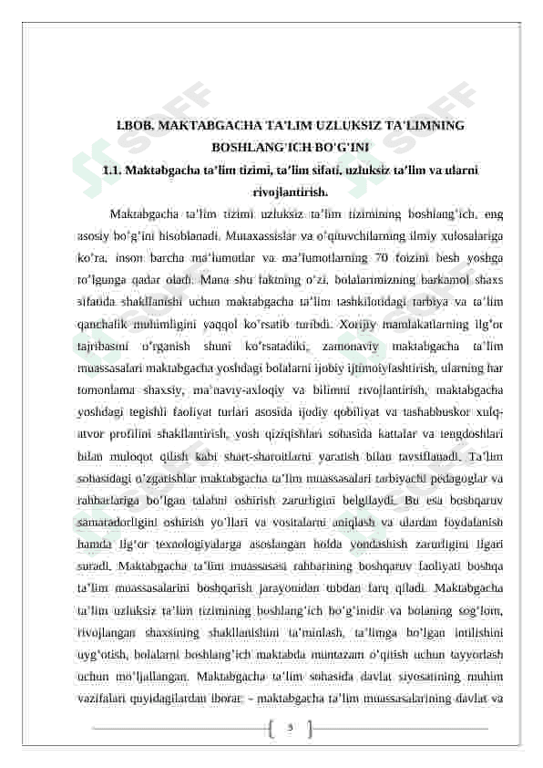 Maktabgacha ta'lim uzluksiz ta'limning alohida turi sifatida 5