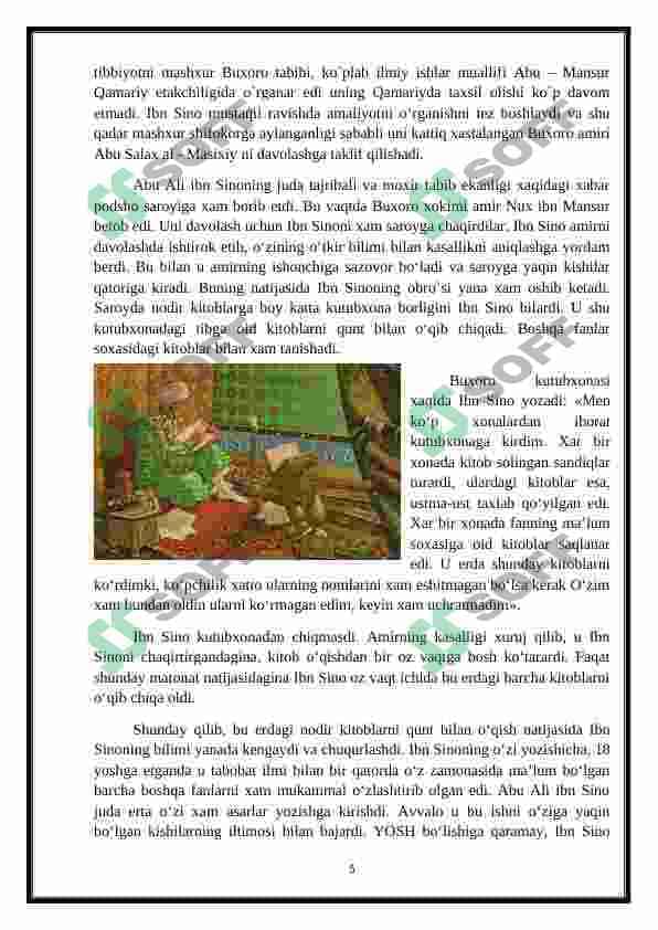 Abu Ali Ibn Sinoning ilmiy merosi 5