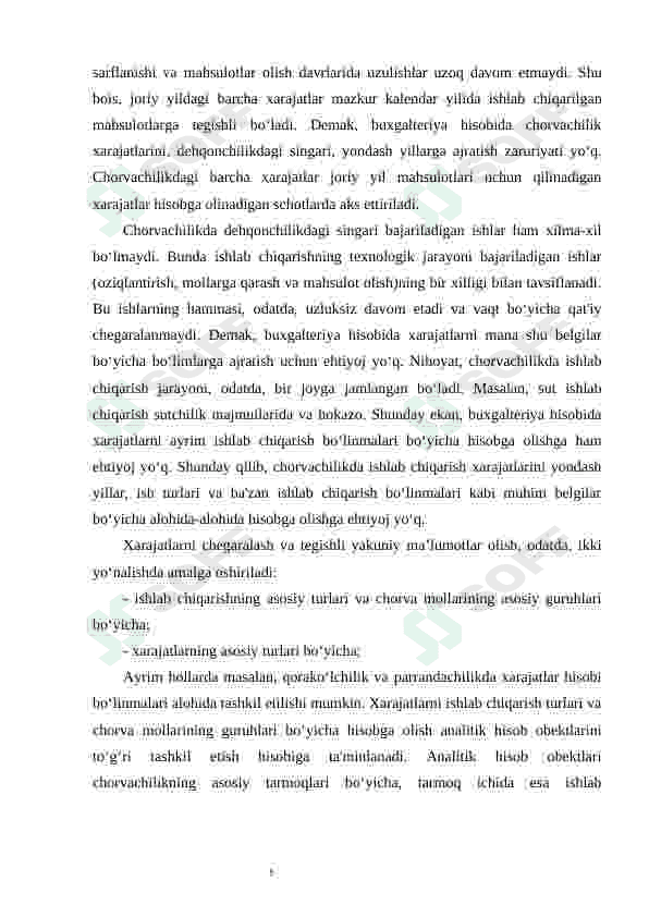 O'stirilayotgan va boquvdagi chorva mollarini hisobga olishning iqtisodiy mazmuni va vazifalari 5