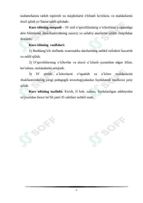 4-sinfda oʻlchovlarni oʻrganish 5