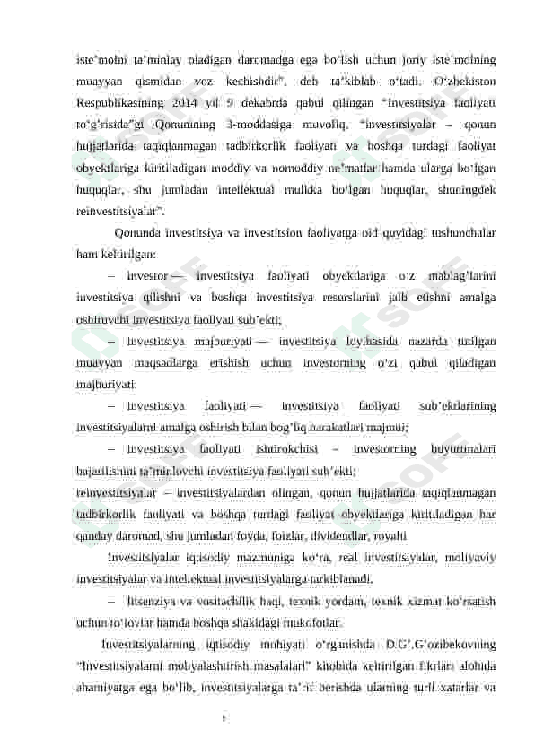 Uzoq muddatli investitsiyalarni hisobga olish. 5