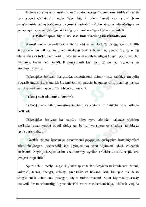 O'g'il bolalar sport kiyimini konstruktsiyasini ishlab chiqish 5