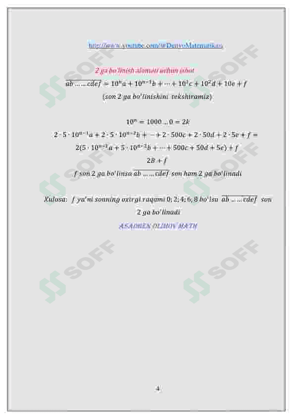 Matematika formulalar isboti 1-qism 5