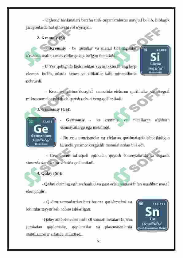 Germaniy guruh elementlari - Germanium group elements 5