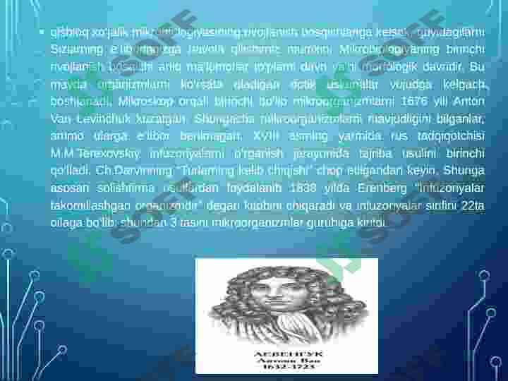 Mikrobiologiyaning chorvachilik va qishloq xo`jaligidagi ahamiyatI 5