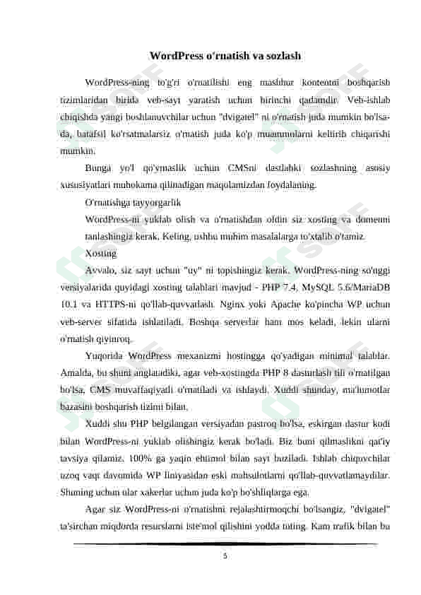 WordPressda ma'lumotlar bazasi bilan ishlash 5