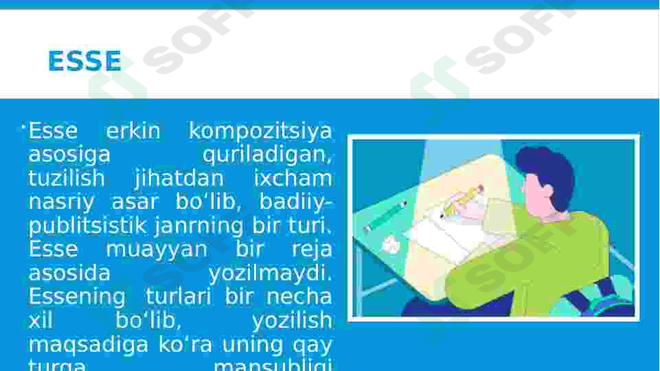 ESSE va insho tushunchasi uning tarkibi va tuzilishi. 5