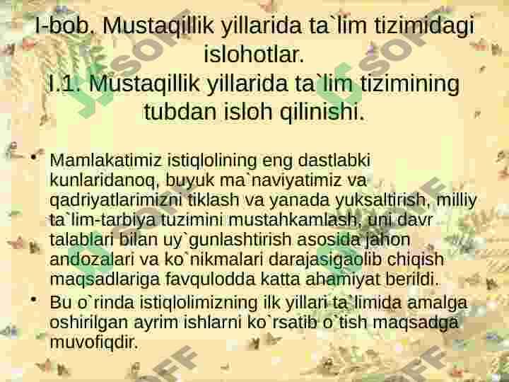 O'zbekistonda ta'lim sohasidagi islohotlar 5