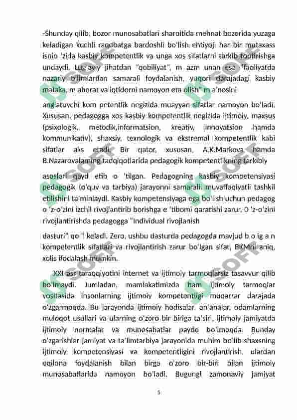 Ijtimoiy kompetentlikni shakllantirish funksiyalari. 5