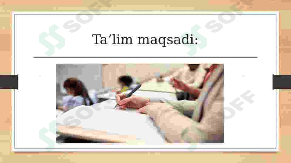Ta’lim maqsadi va o‘quvchilarning yosh xususiyatlaridan kelib chiqib o‘quv ishlarining turli shakllaridan foydalanish 5