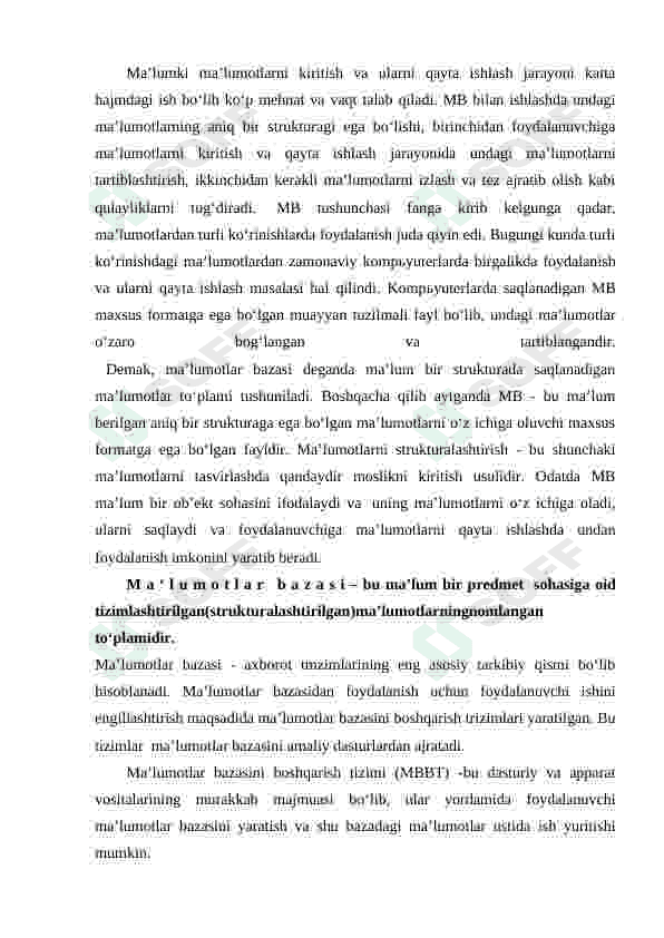 Kafedra  MB yaratish 5