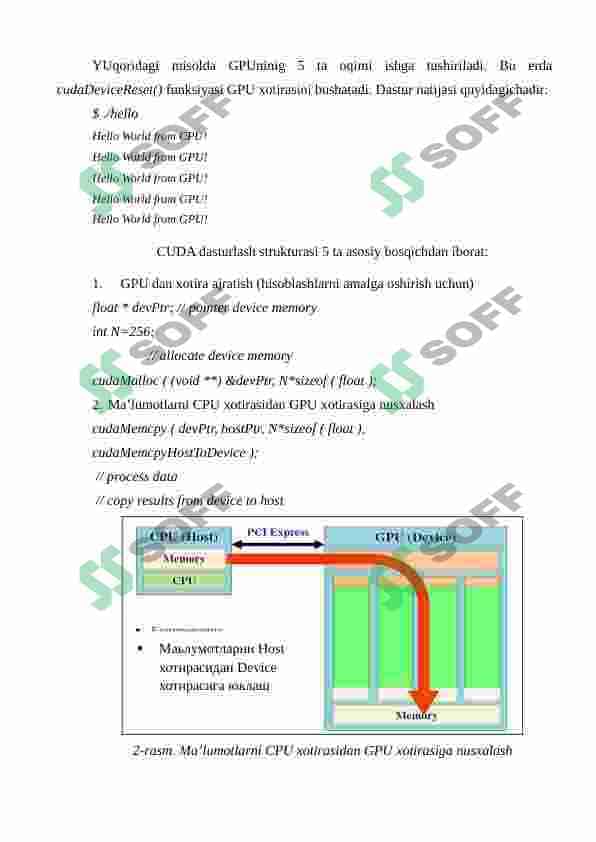 Geterogen hisoblash tizimlari. OpenCL kutubxonasining ma’lumotlarga parallel ishlov berishdagi imkoniyatlari 5