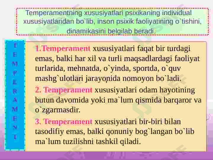 Temperament-shaxs tuzilmasi sifatida 5