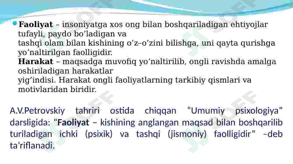 FAOLIYAT VA MOTIVATSIYA 5