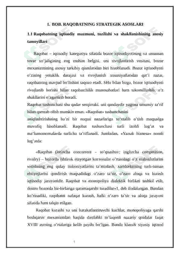Raqobat - bozor iqtisodiyotining   harakatlantiruvchi kuchi sifatida 5