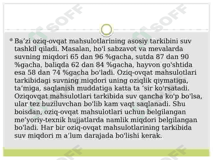 Oziq-ovqat mahsulotlarining kimyoviy tarkibi 5