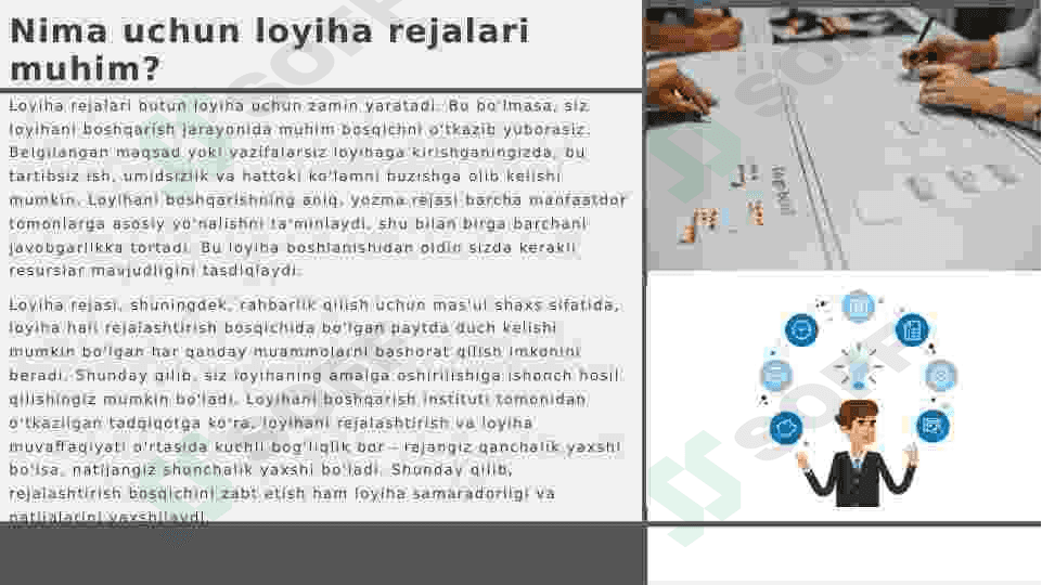 Loyihalarni rejalashtirish mavzusida taqdimot 5