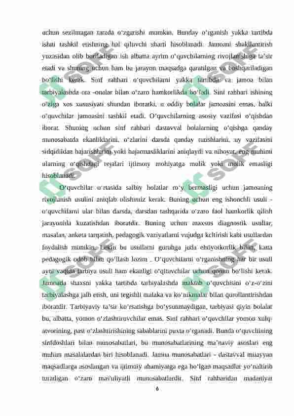 Sinf jamoasini shakllantrishning asosiy bosqichlari 5