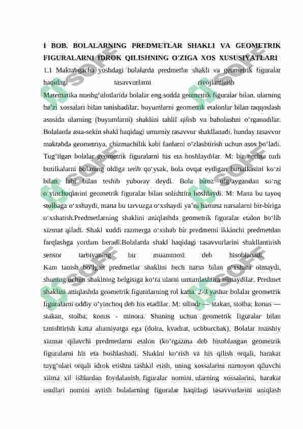 BOLALARNING PREDMETLAR SHAKLI VA GEOMETRIK FIGURALARNI IDROK QILISHNING O'ZIGA XOS XUSUSIYATLARI 5