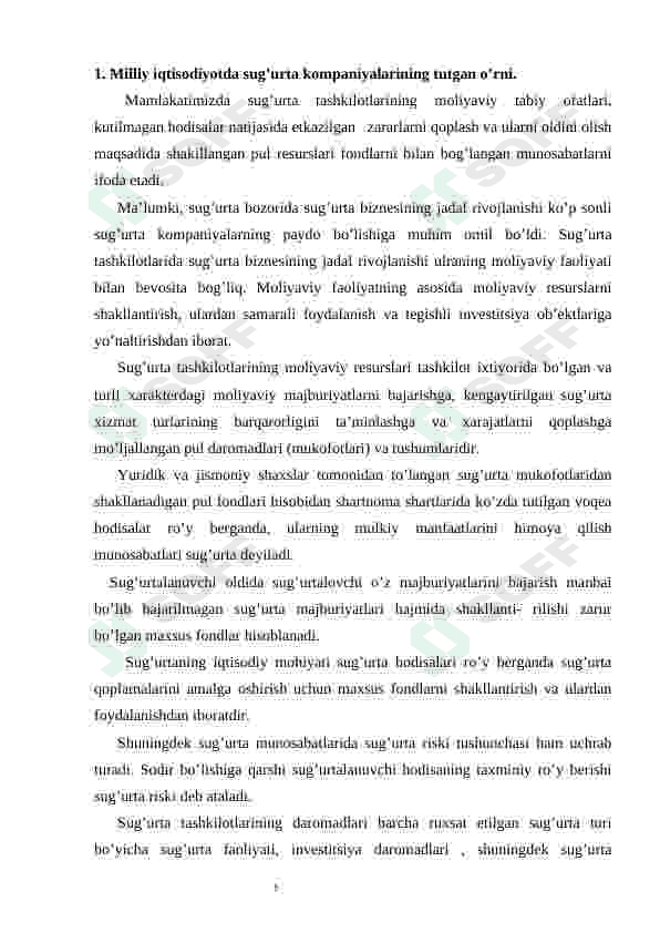 Sug'urta kompaniyalari moliyasining o‘ziga xos xususiyatlari 5