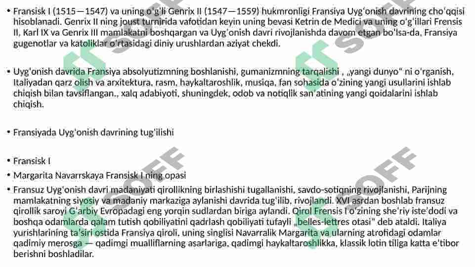 Fransiya renesansining rivojlangan davri 5