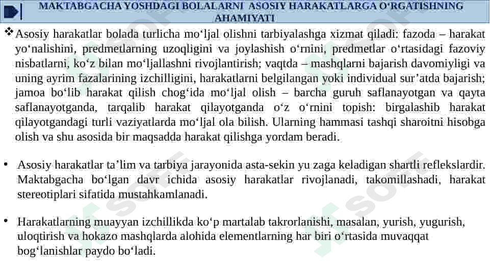 Maktabgacha yoshdagi bolalarni  asosiy harakatlarga o‘rgatish metodikasi 5