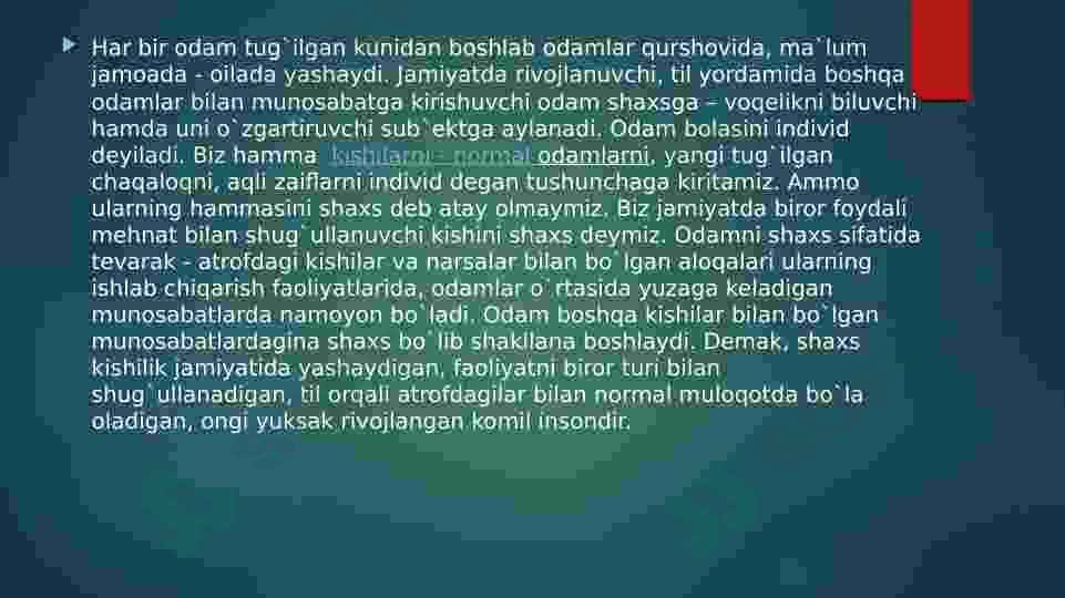 Shaxsning malaka va odatlari. 5