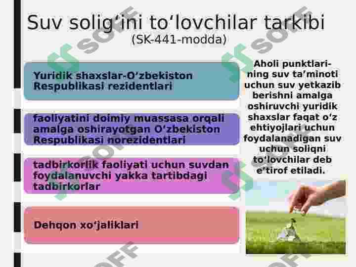 Suv resurslaridan foydalanganlik uchun soliq 5