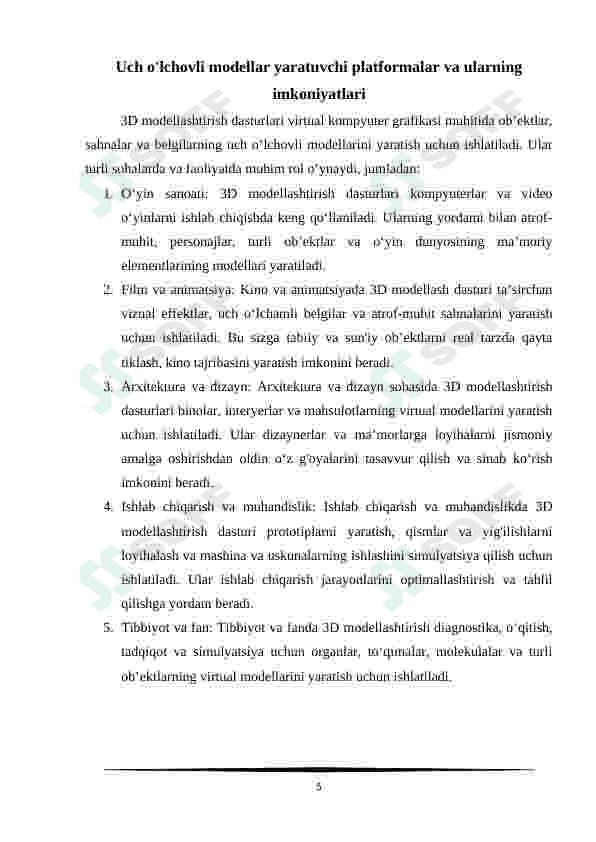 Spline platformasida uch olchovli obyektlar yaratish 5