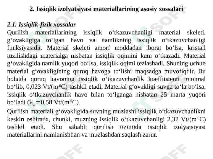 ISSIQLIK   IZOLYATSIYASI   VA AKUSTIK   MATERIALLAR 5