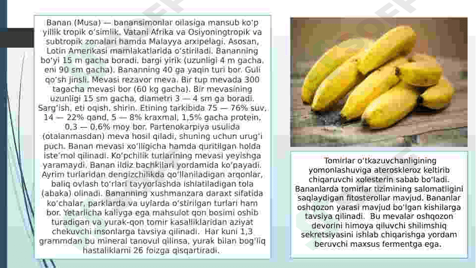 Tropikda tarqalgan oziq ovqat oʻsimliklari 5
