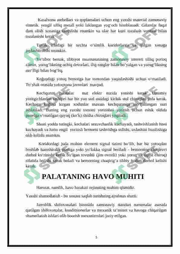 Jarrohlik bo'limini strukturasi va ish tartibi 5