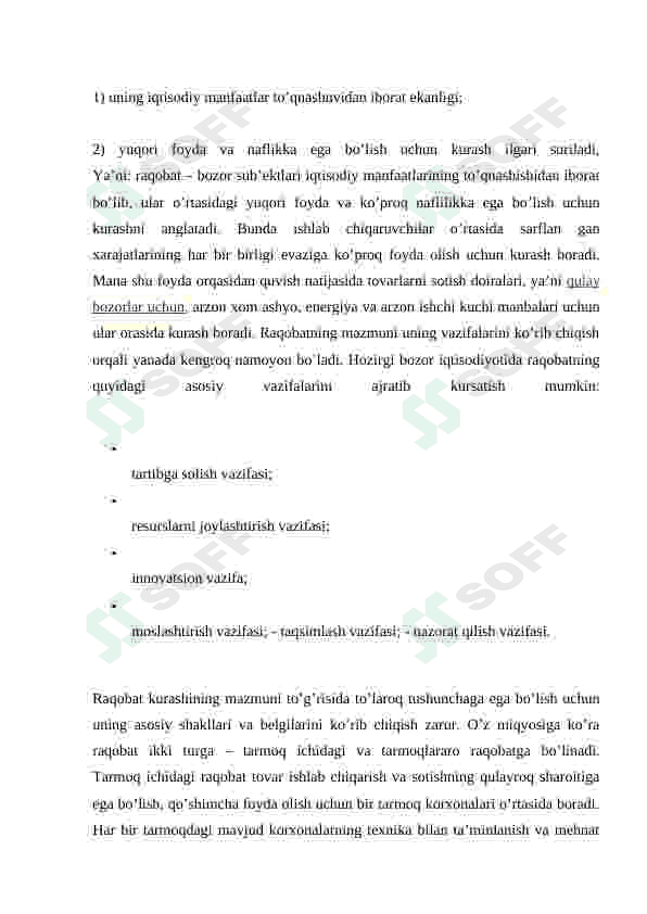 Raqobatlashgan bozor va uning xususiyatlari 5