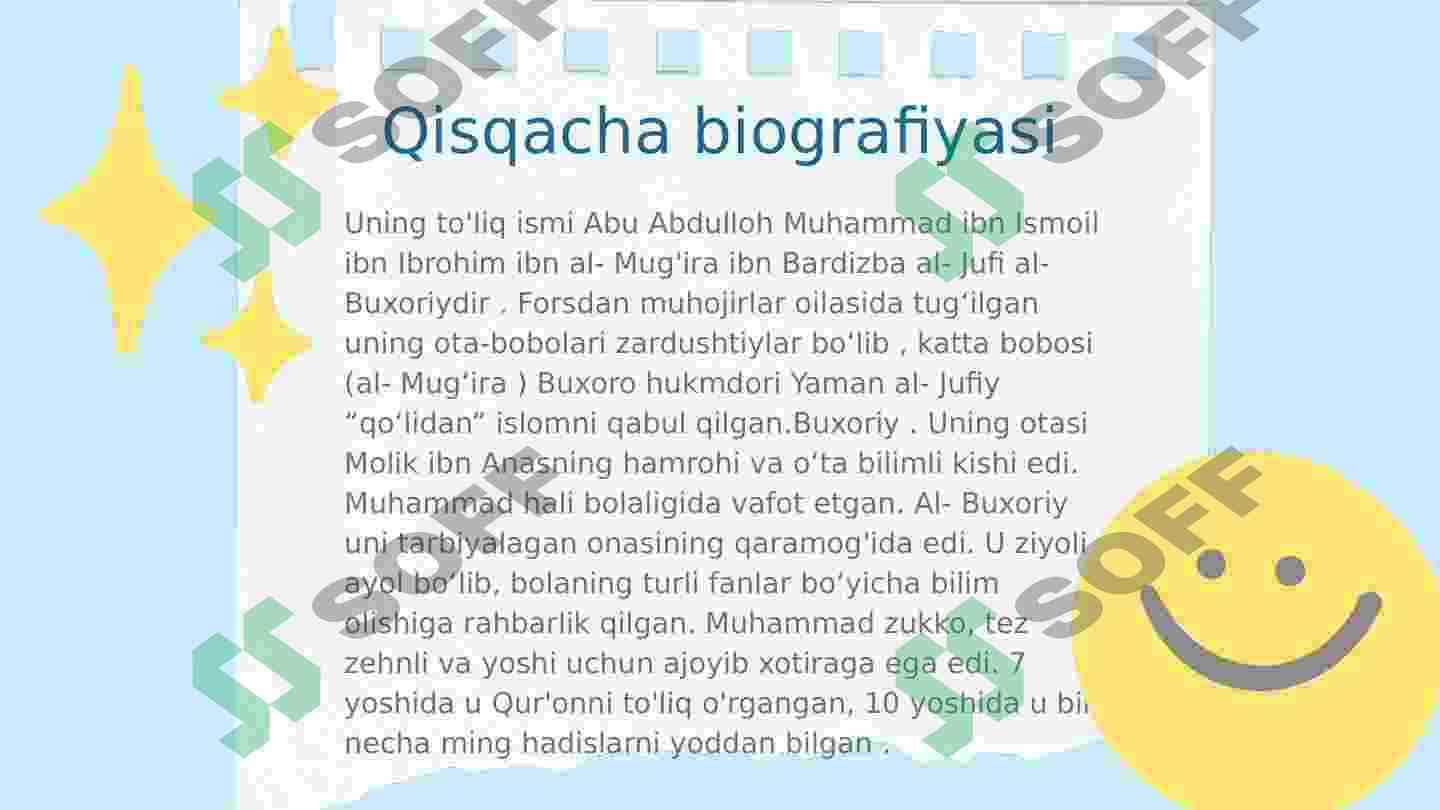 Imom al Buxoriyning Pedagogik g'oyalari 5