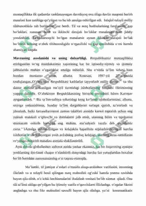 O’zbek tilida urg’u 5