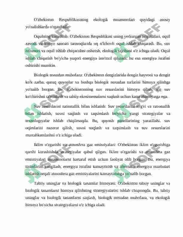 O'zbekiston Respublikasining ekologik muommolari 5