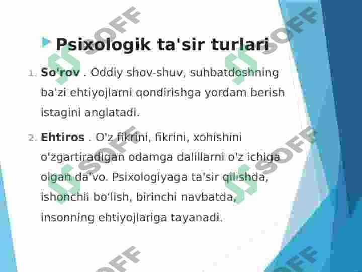 Ta’sir psixalogiyasi va munosabatlari 5