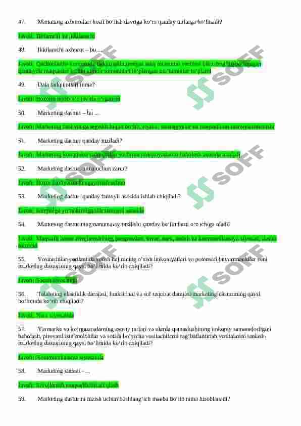 Marketing test javoblari 5