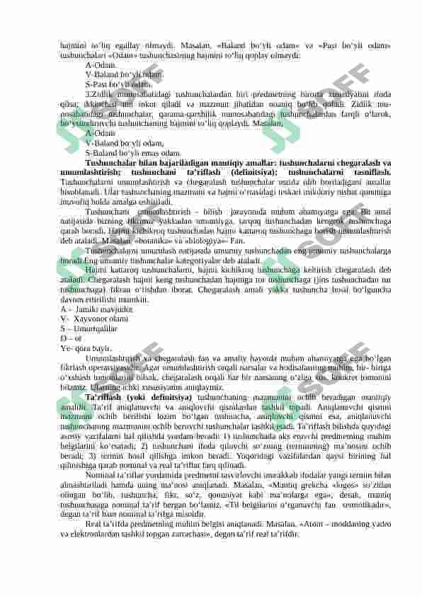 TAFAKKURNING MANTIQIY SHAKLLARI  TUSHUNCHA,  HUKM. XULOSA CHIQARISH 5