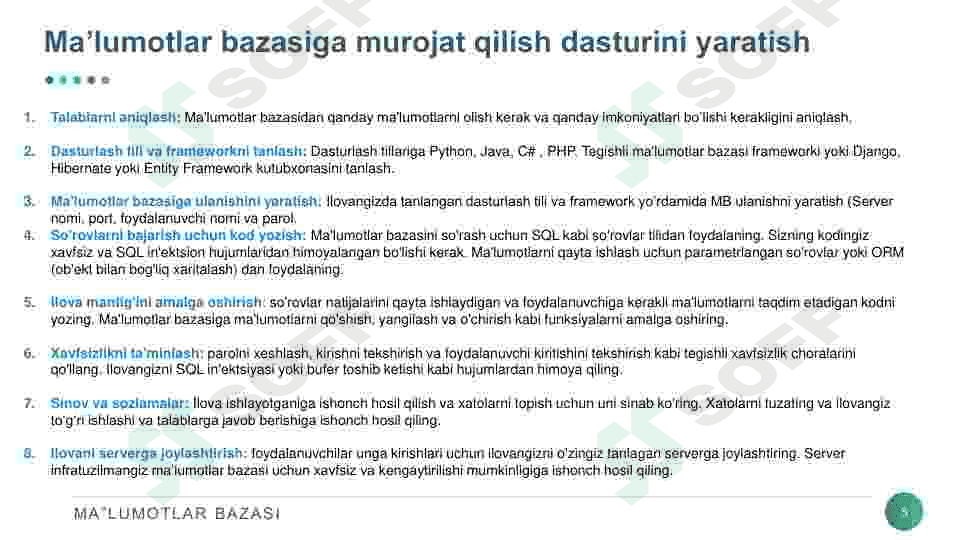 XML va ma‘lumotlar bazasi. 5