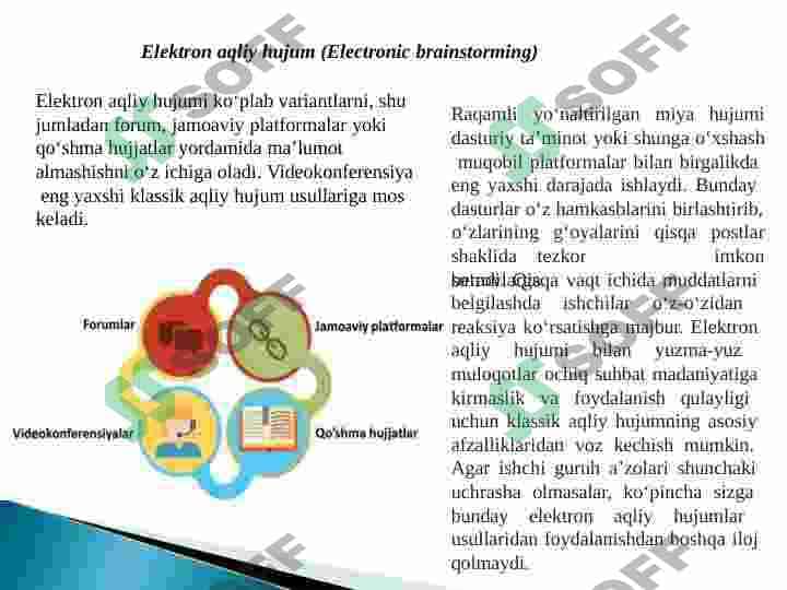 Fikrlarni yaratish “Aqliy hujum” metodi 5