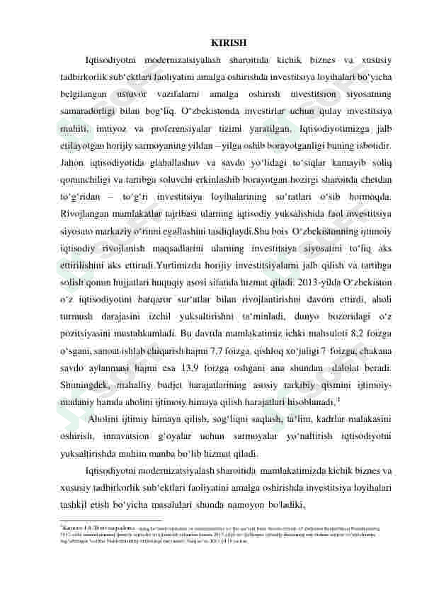 Kichik biznes va xususiy tadbirkorlikning davlat tomonidan qo`llab quvvatlash siyosatining yo`nalishlari 5