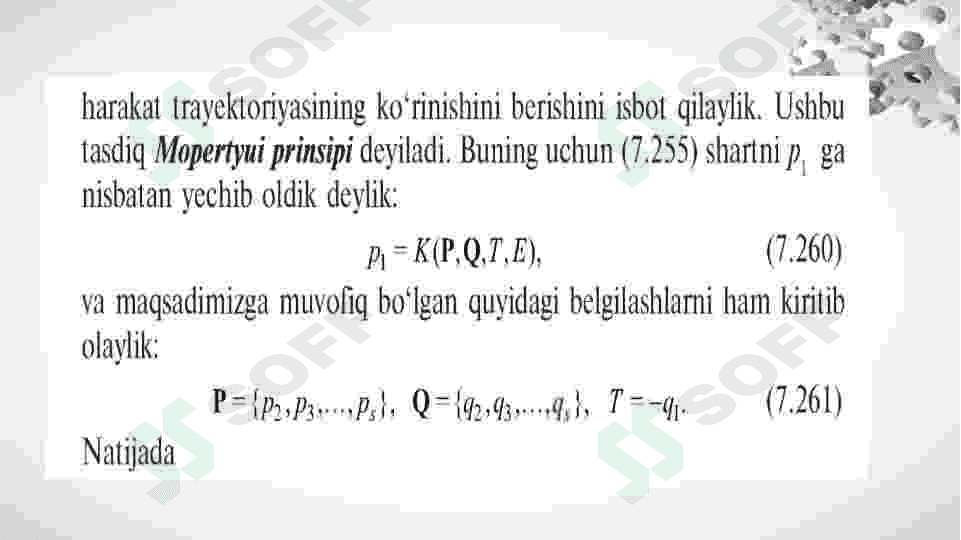 Mopertyui prinsipi. Assimmetrik pirildoq 5